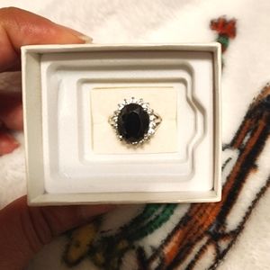 Sapphire Silver cocktail ring